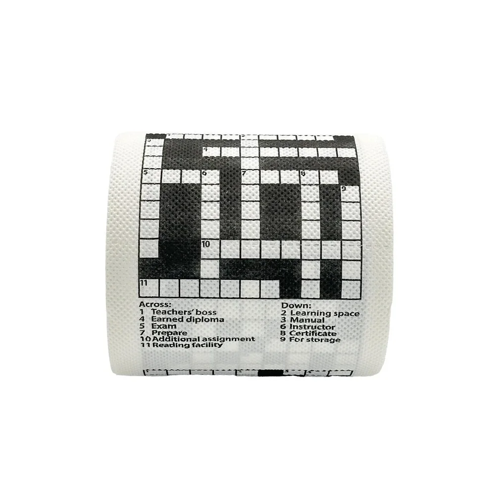 Island Dogs Crossword Puzzle Toilet Paper Unisex OS White New Gag Gift 3-Ply
